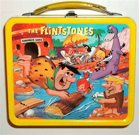 flintstone metal lunch box|flintstones lunch box.